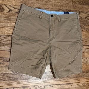 Polo by Ralph Lauren Khaki Flat Front Cotton Shorts